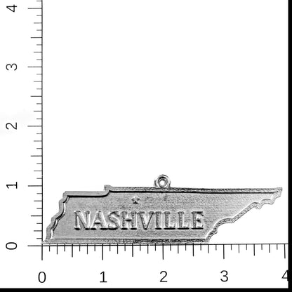Nashville Gifts - Guitar - State Outline - Country Christmas - Tristar Keychain - Christmas Ornament