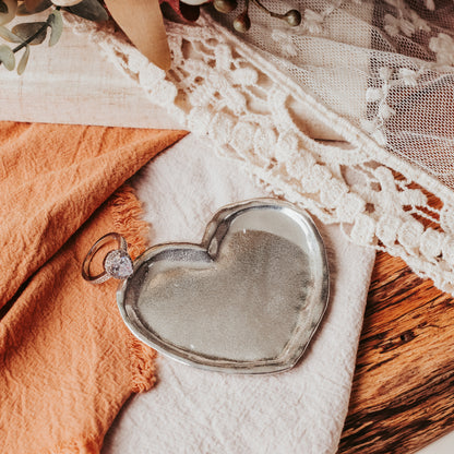 Heart Pewter Ring Dish