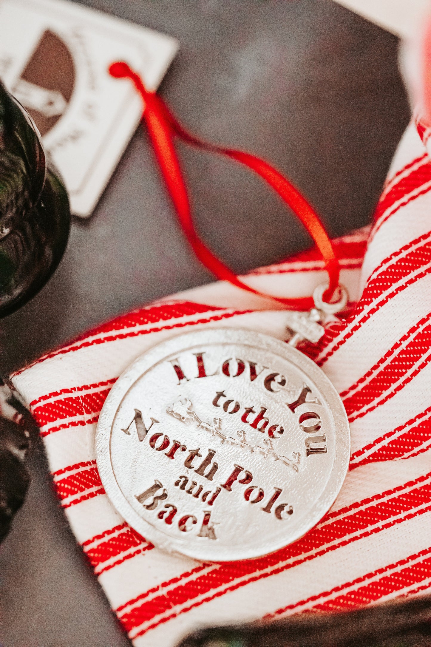 Santa Christmas Ornament - I Love You to the North Pole and Back