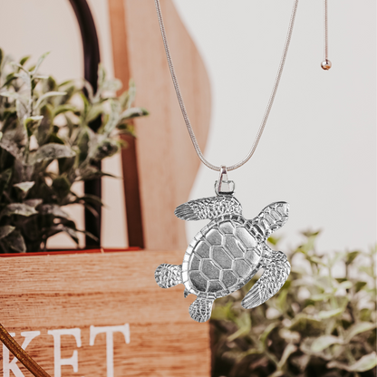 Turtle Jewelry - Sea Turtle Pendant Necklace and Earrings - Turtle Gifts