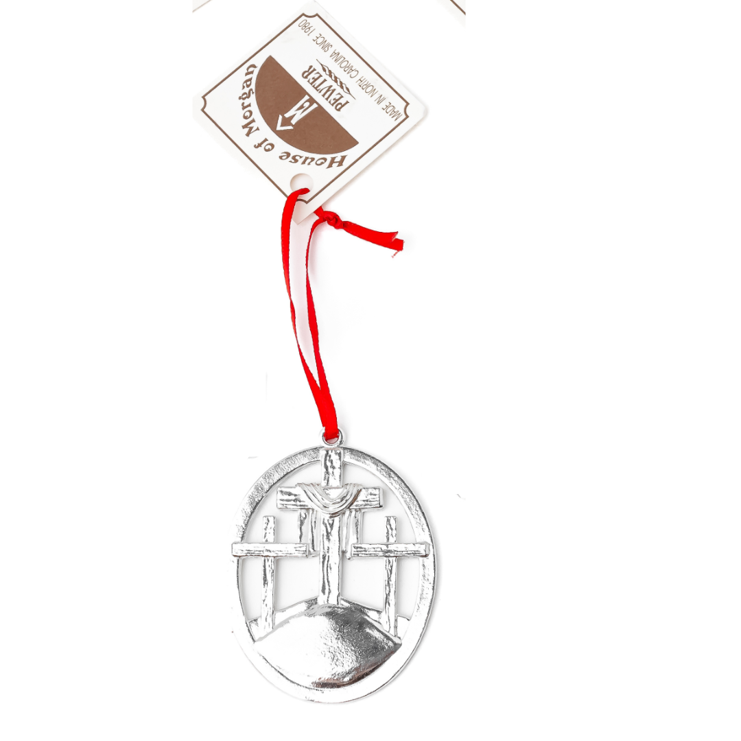 Cross Ornaments - Pewter Cross Gifts - Religious Christmas Ornament