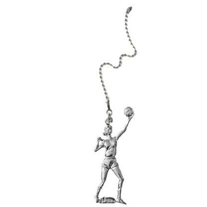 Silver Pewter Metal Volleyball Player Ceiling Fan Pull Top Gift Ideas - House of Morgan Pewter