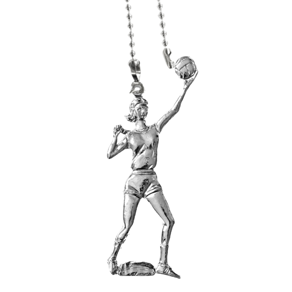 Silver Pewter Metal Volleyball Player Ceiling Fan Pull Top Gift Ideas - House of Morgan Pewter
