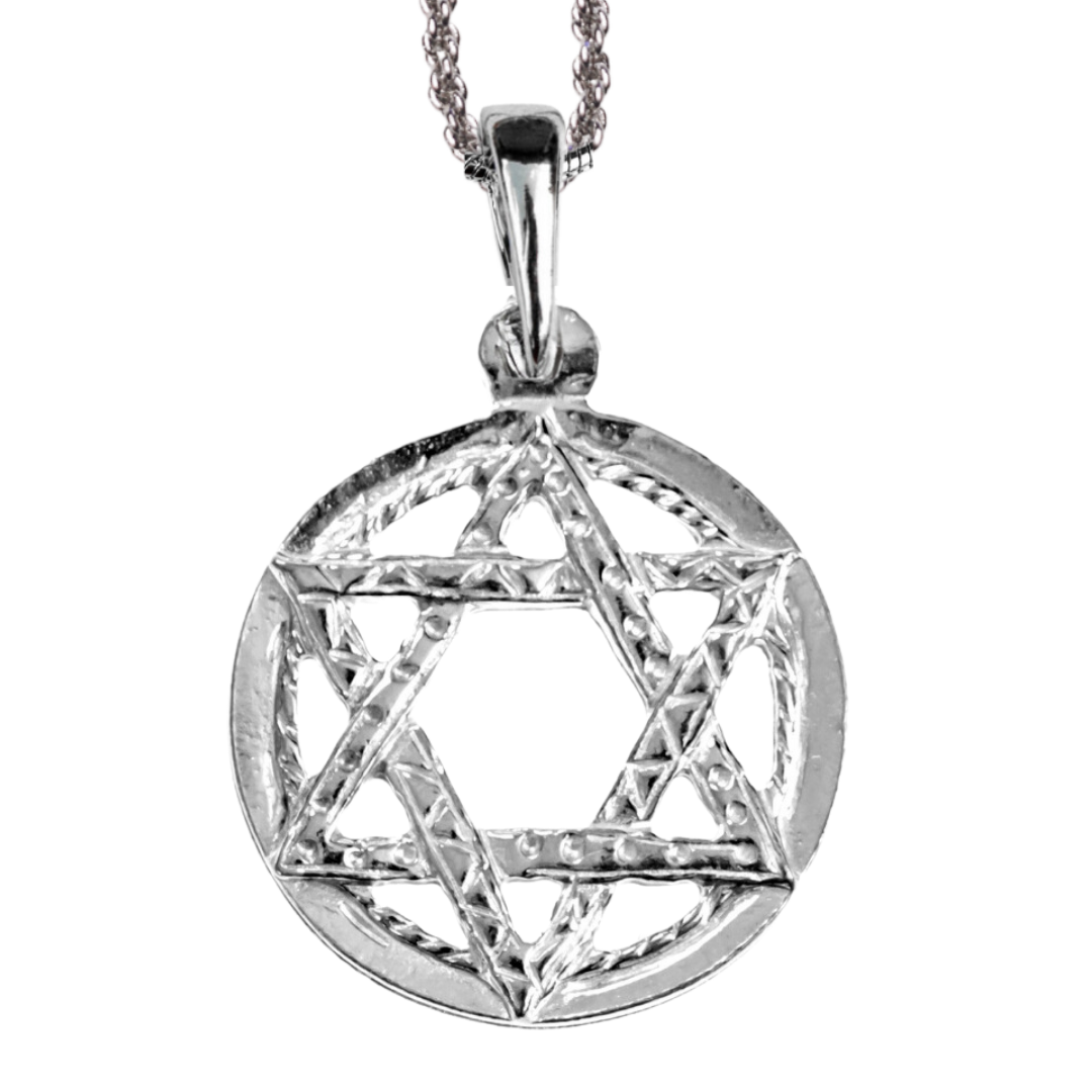 Silver Pewter Metal Star of David Necklace Top Gift Ideas - House of Morgan Pewter