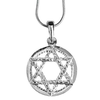 Silver Pewter Metal Star of David Necklace Top Gift Ideas - House of Morgan Pewter
