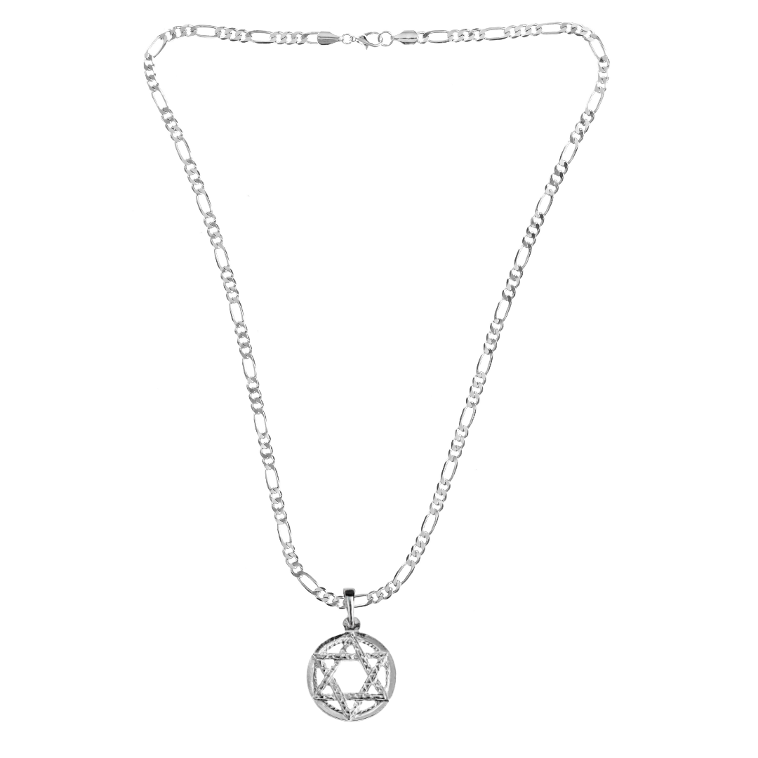 Silver Pewter Metal Star of David Necklace Top Gift Ideas - House of Morgan Pewter