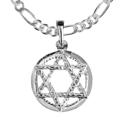 Silver Pewter Metal Star of David Necklace Top Gift Ideas - House of Morgan Pewter