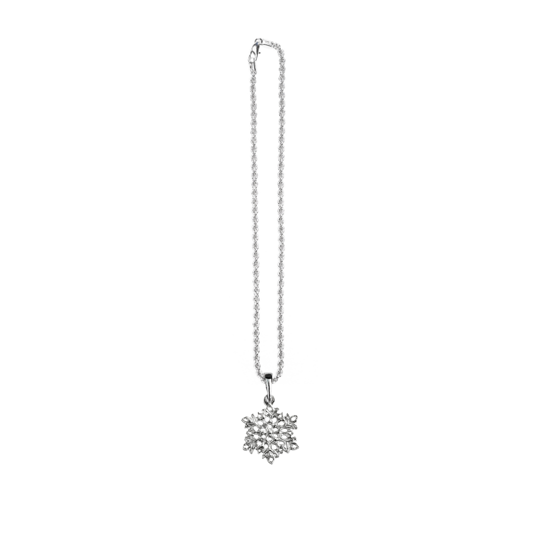 Silver Pewter Metal Snowflake Necklace Top Gift Ideas - House of Morgan Pewter