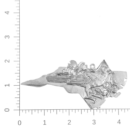 North Carolina Christmas Ornament - NC State Outline and Symbols - Dogwood - Cardinal