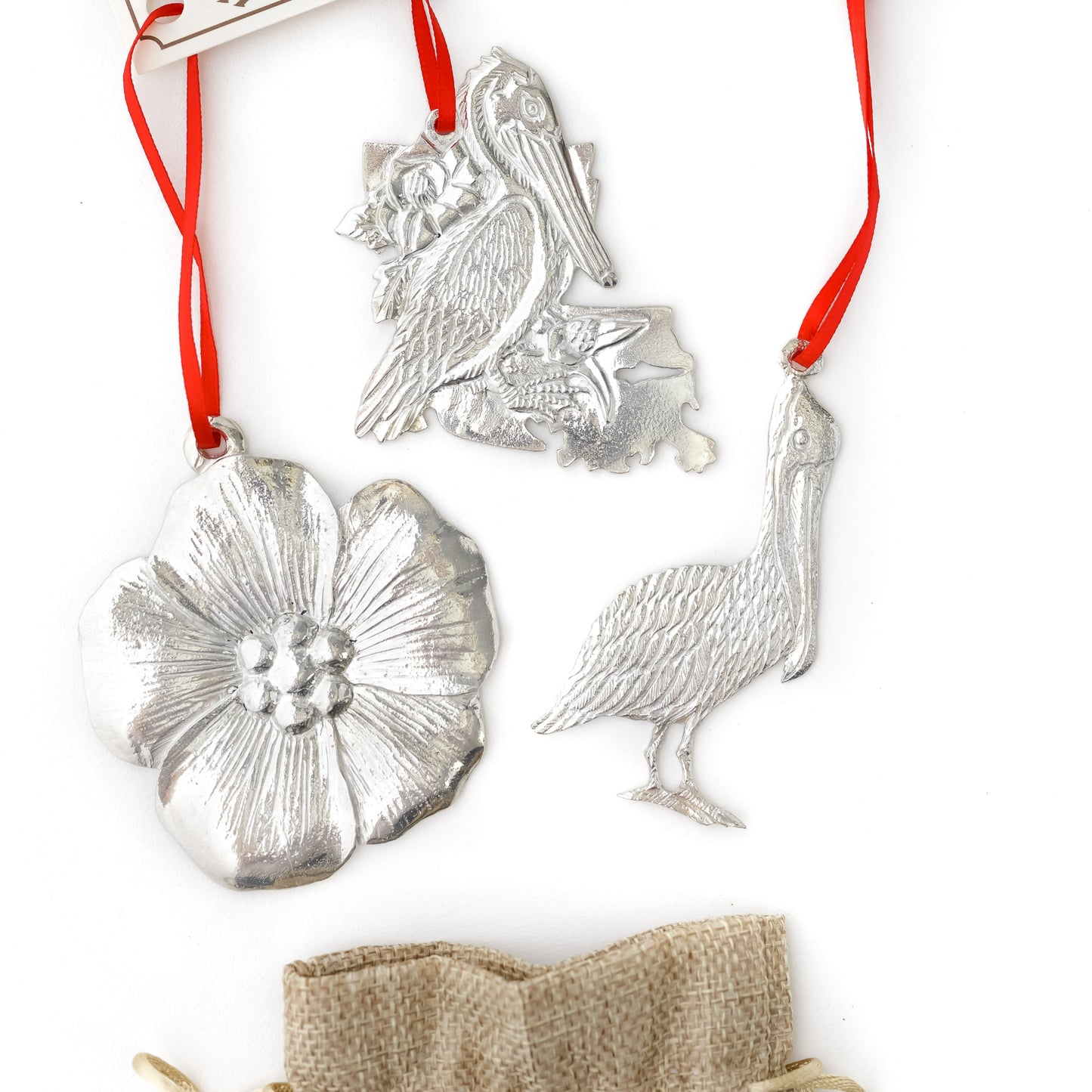 Louisiana Christmas Ornament - LO State Symbols - Alligator - Pelican - Magnolia - Individual Ornament or Gift Set