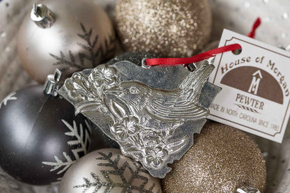 South Carolina SC State Outline Symbols Keepsake Christmas Holiday Ornament Pewter