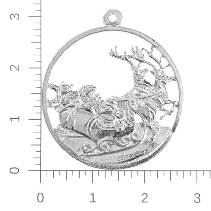 Handmade Santa and Reindeer in Flight Christmas Ornament - Santa Christmas Eve Gift