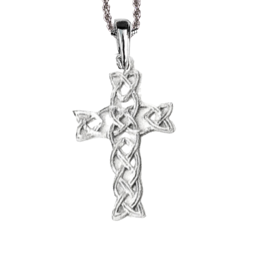 Silver Pewter Metal Celtic Cross Necklace Top Gift Ideas - House of Morgan Pewter