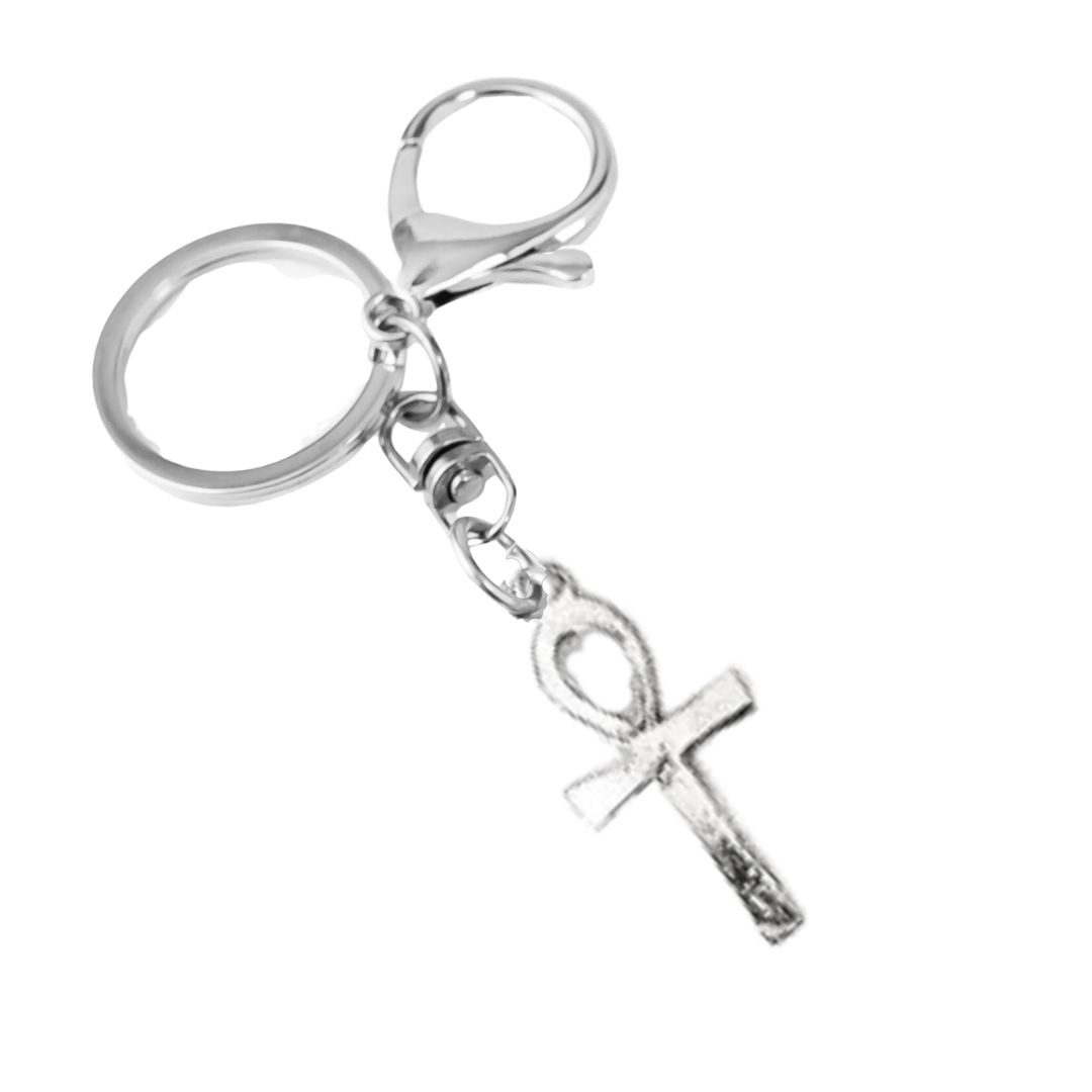 Silver Pewter Metal Ank Cross Keychain Top Gift Ideas - House of Morgan Pewter