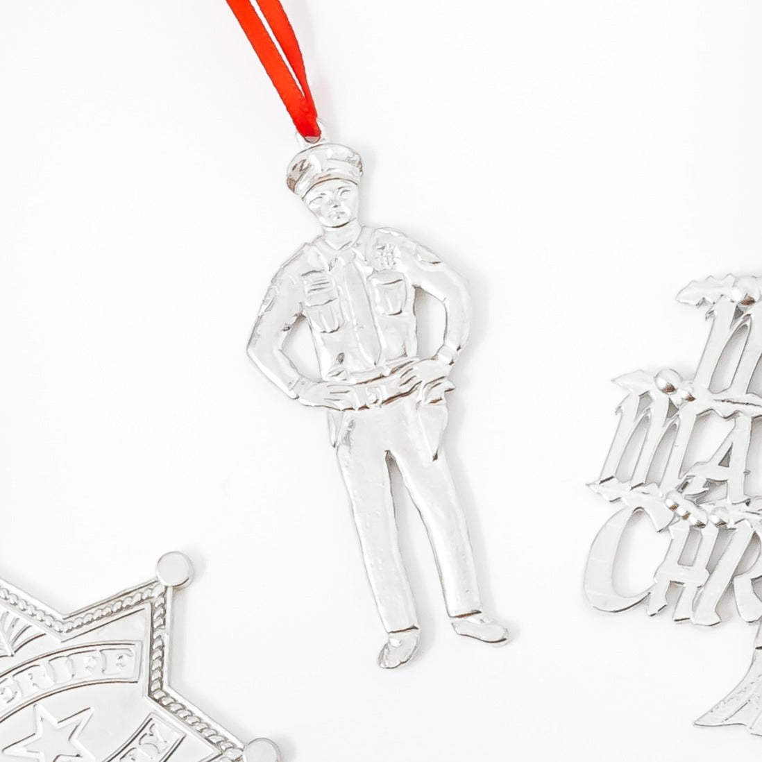 Mayberry Gifts - Sheriff Badge - Gone Fishing - Sheriff - Mayberry Christmas Ornaments