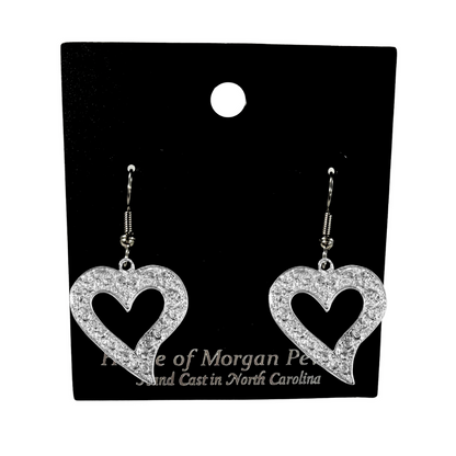 Heart Earrings - Heart Pewter Jewelry