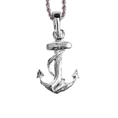 Silver Pewter Metal Anchor Necklace Top Gift Ideas - House of Morgan Pewter