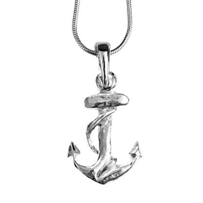 Silver Pewter Metal Anchor Necklace Top Gift Ideas - House of Morgan Pewter