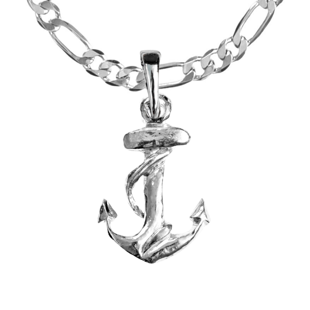 Silver Pewter Metal Anchor Necklace Top Gift Ideas - House of Morgan Pewter