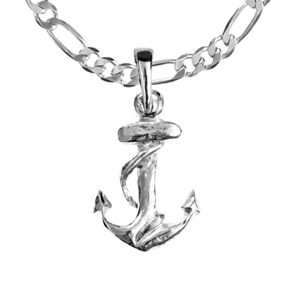 Silver Pewter Metal Anchor Necklace Top Gift Ideas - House of Morgan Pewter