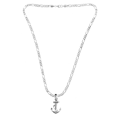 Silver Pewter Metal Anchor Necklace Top Gift Ideas - House of Morgan Pewter