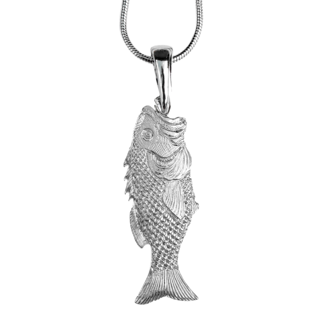 Silver Pewter Metal Bass Necklace Top Gift Ideas - House of Morgan Pewter