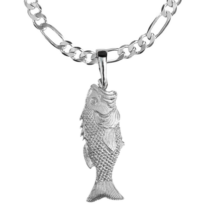 Silver Pewter Metal Bass Necklace Top Gift Ideas - House of Morgan Pewter