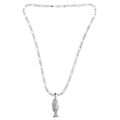 Silver Pewter Metal Bass Necklace Top Gift Ideas - House of Morgan Pewter