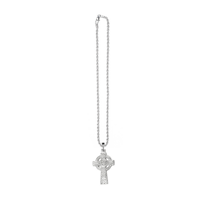 Silver Pewter Metal Celtic Cross with Circle Necklace Top Gift Ideas - House of Morgan Pewter