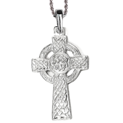 Silver Pewter Metal Celtic Cross with Circle Necklace Top Gift Ideas - House of Morgan Pewter