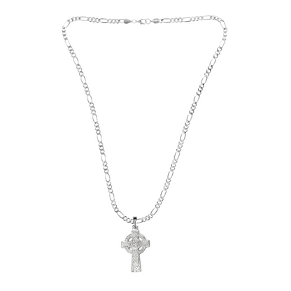Silver Pewter Metal Celtic Cross with Circle Necklace Top Gift Ideas - House of Morgan Pewter