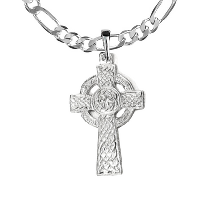 Silver Pewter Metal Celtic Cross with Circle Necklace Top Gift Ideas - House of Morgan Pewter