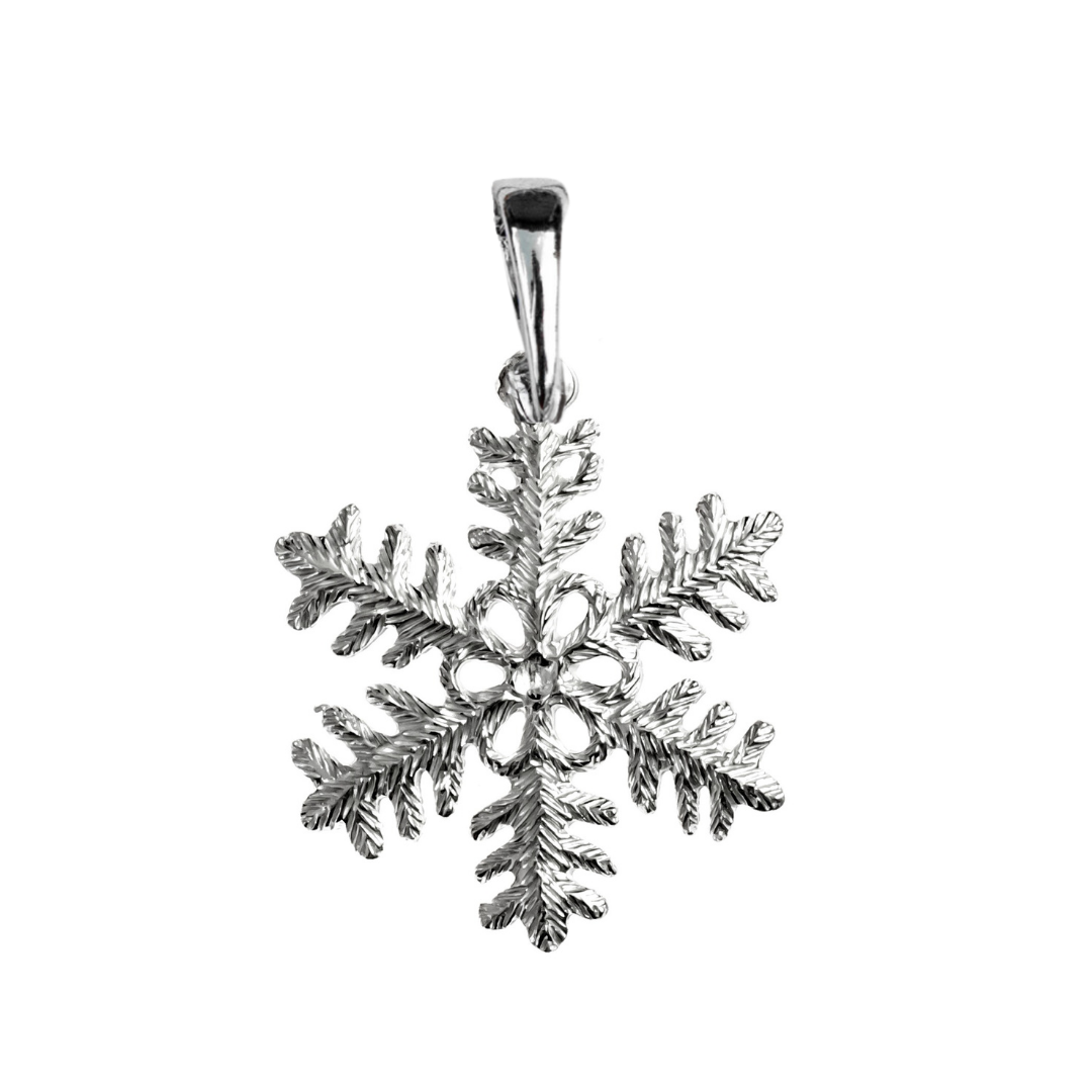 Silver Pewter Metal Feather Snowflake Necklace Top Gift Ideas - House of Morgan Pewter
