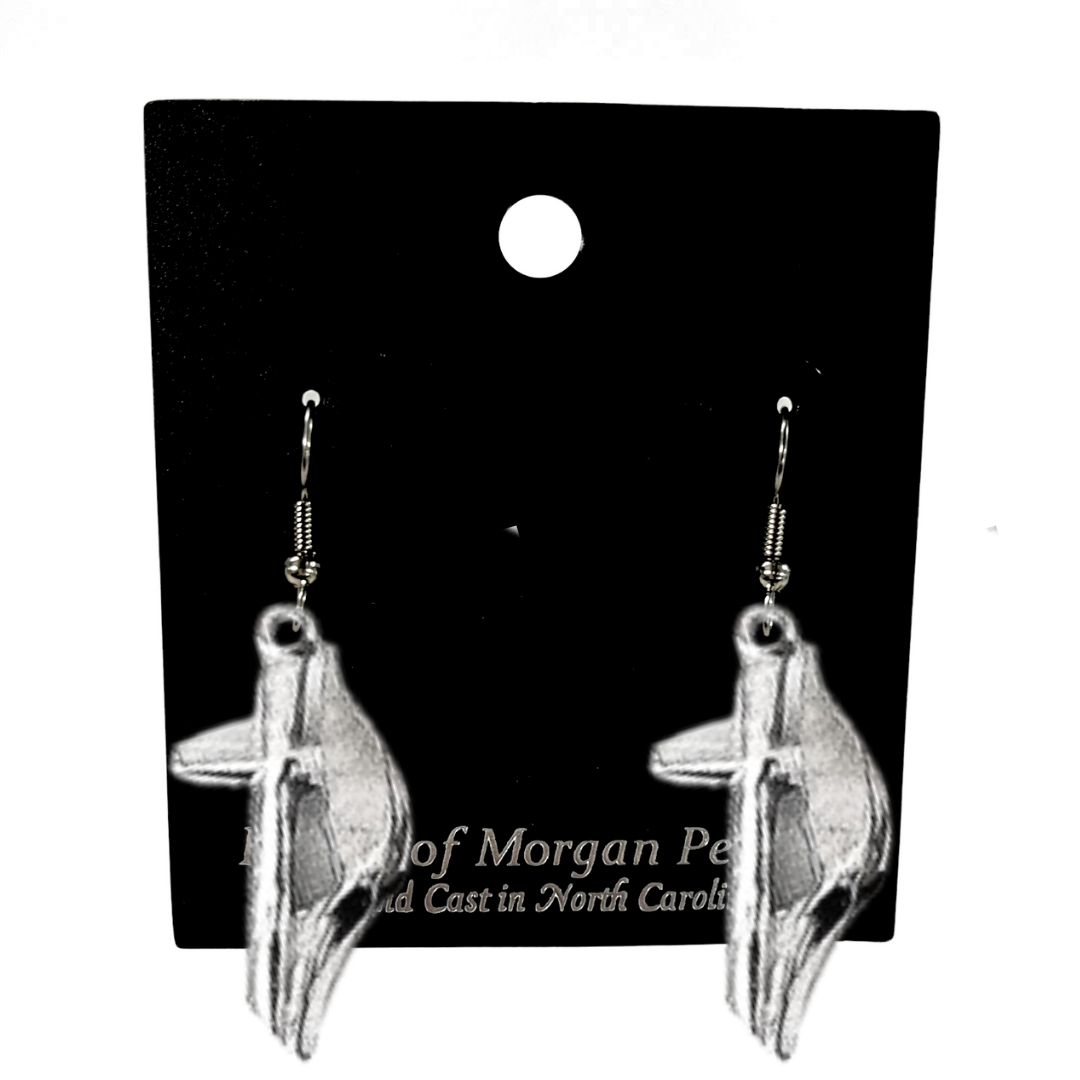 Silver Pewter Metal Flag and Flam Cross Earrings Top Gift Ideas - House of Morgan Pewter