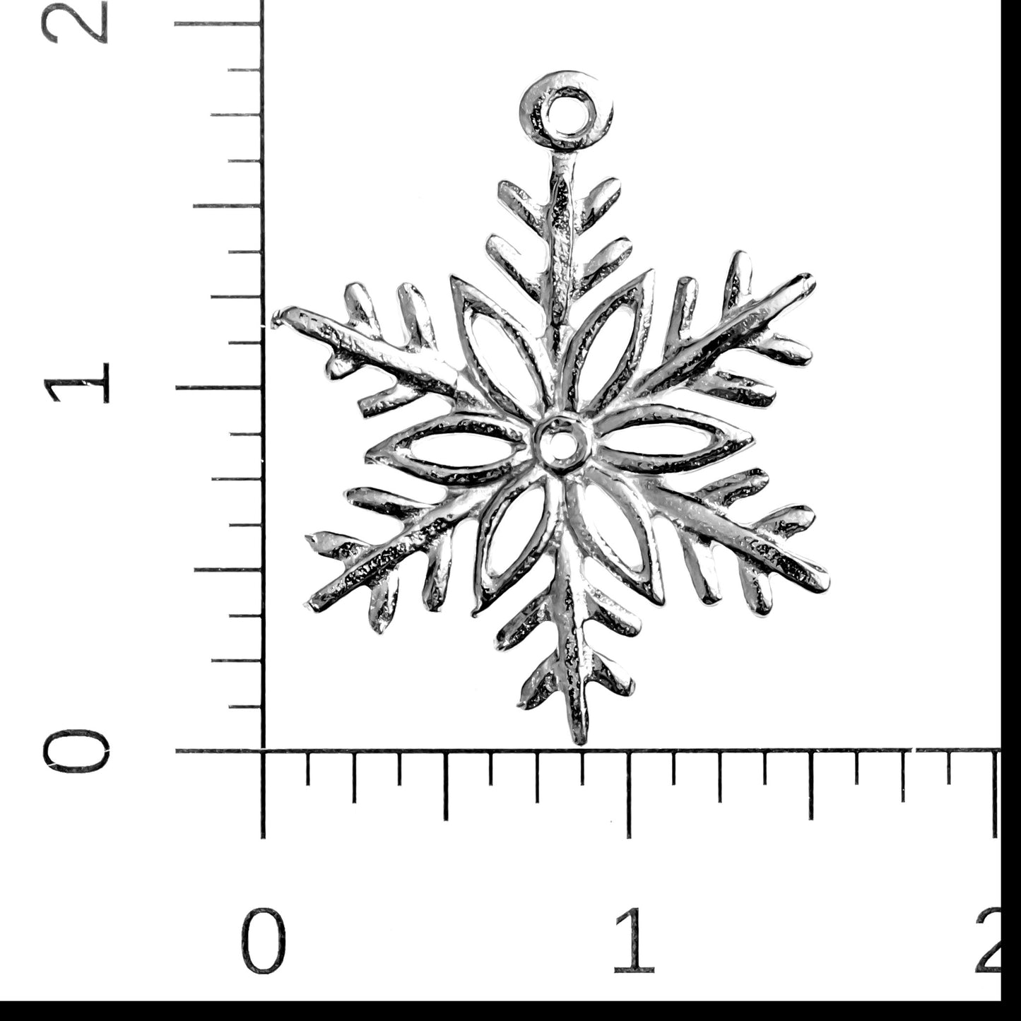 Pewter Lobster Clasp Key Chain Charm Snowflake C