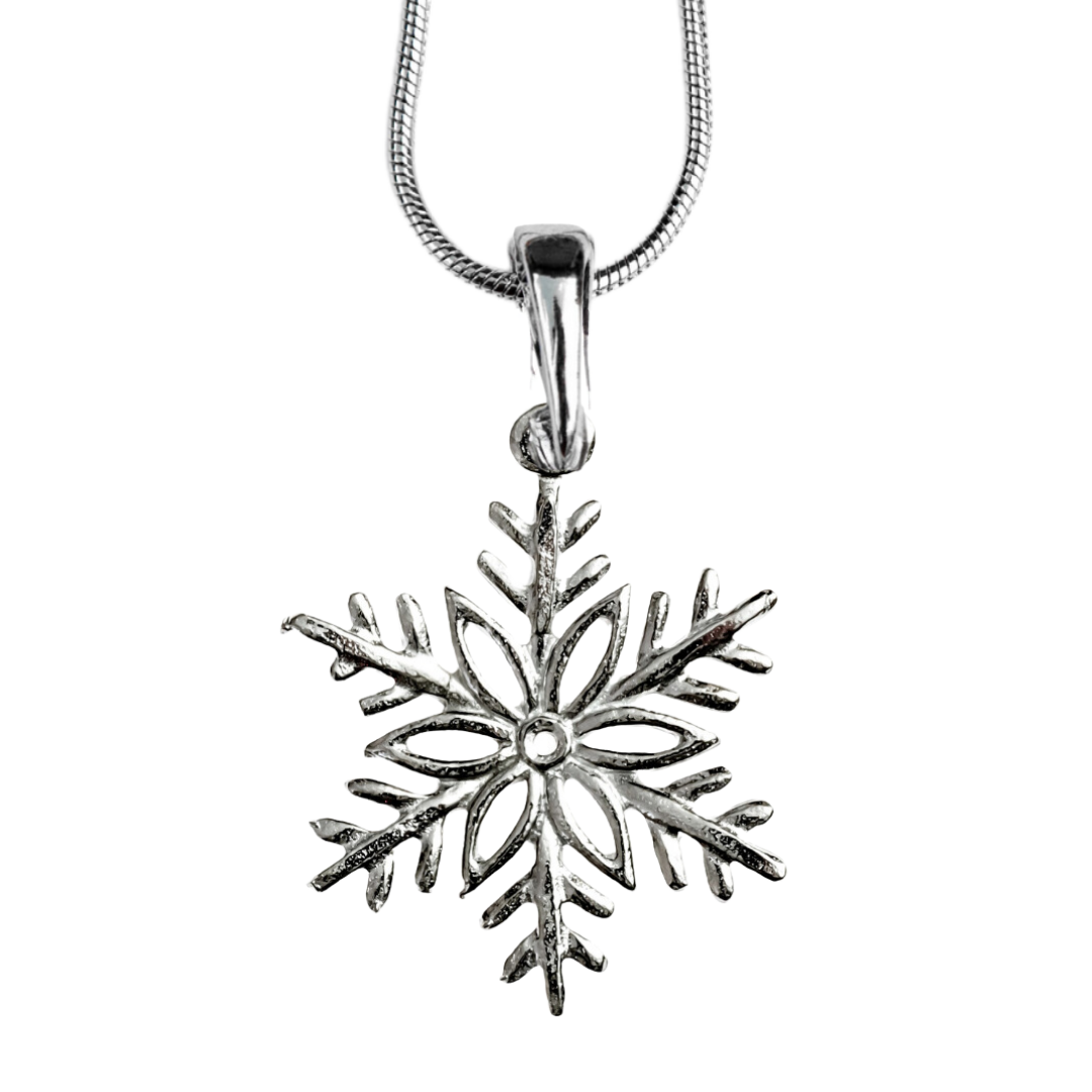 Silver Pewter Metal Celtic Snowflake Necklace Top Gift Ideas - House of Morgan Pewter