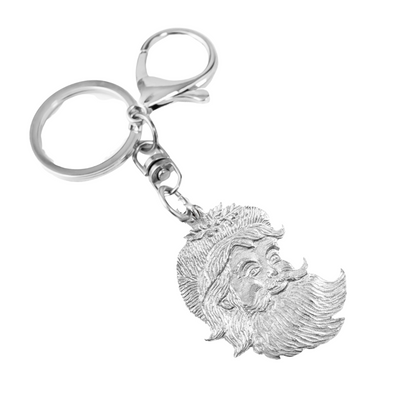 Silver Pewter Metal Santa Face Necklace Top Gift Ideas - House of Morgan Pewter