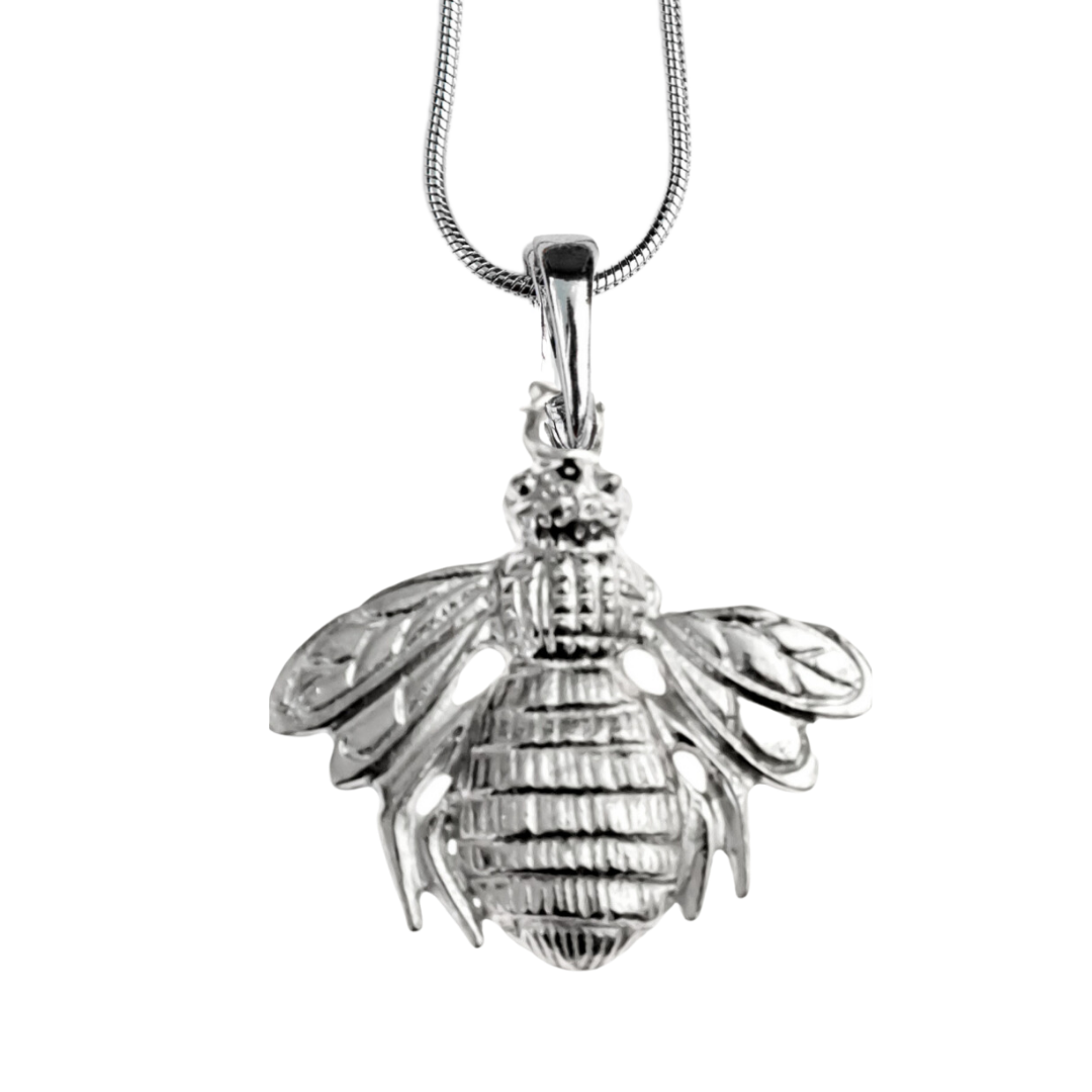 Silver Pewter Metal Bee Necklace Top Gift Ideas - House of Morgan Pewter