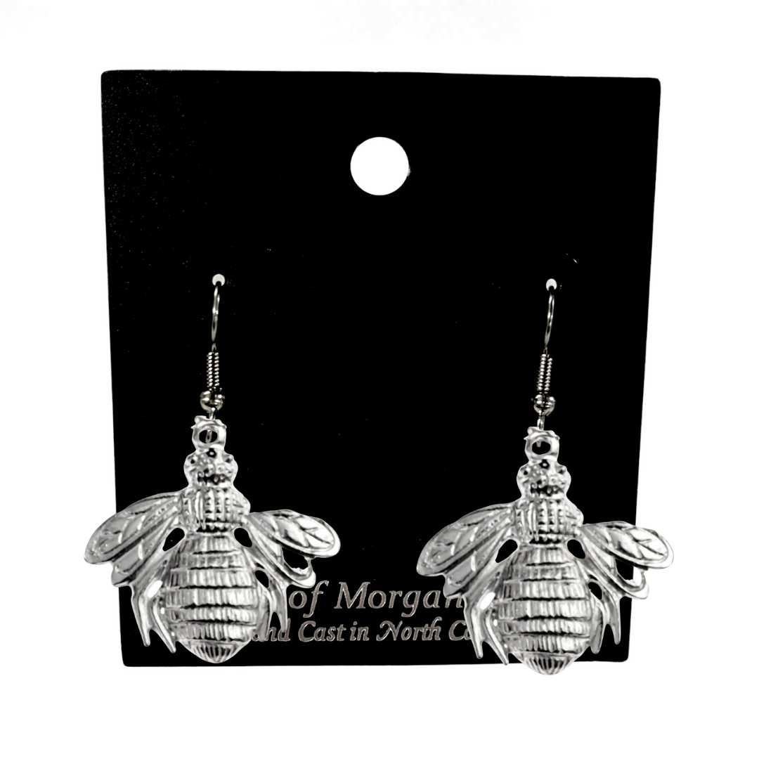 Silver Pewter Metal Bee Earrings Top Gift Ideas - House of Morgan Pewter