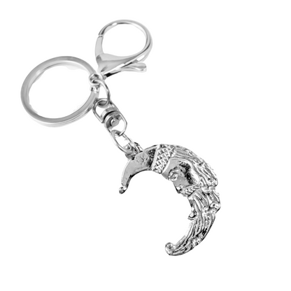 Silver Pewter Metal Santa Face Half Moon Necklace Top Gift Ideas - House of Morgan PewterSilver Pewter Metal Mom keychain Top Gift Ideas - House of Morgan Pewter