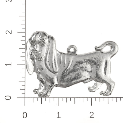 Silver Pewter Metal Basset Hound Ornament Top Gift Ideas - House of Morgan Pewter