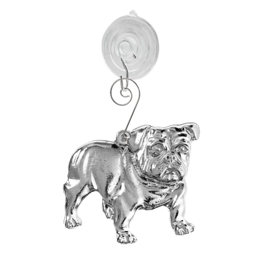 Silver Pewter Metal Bulldog Window Suncatcher Top Gift Ideas - House of Morgan 