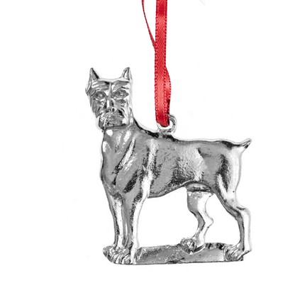 Silver Pewter Metal Boxer Bulldog Ornament Top Gift Ideas - House of Morgan Pewter