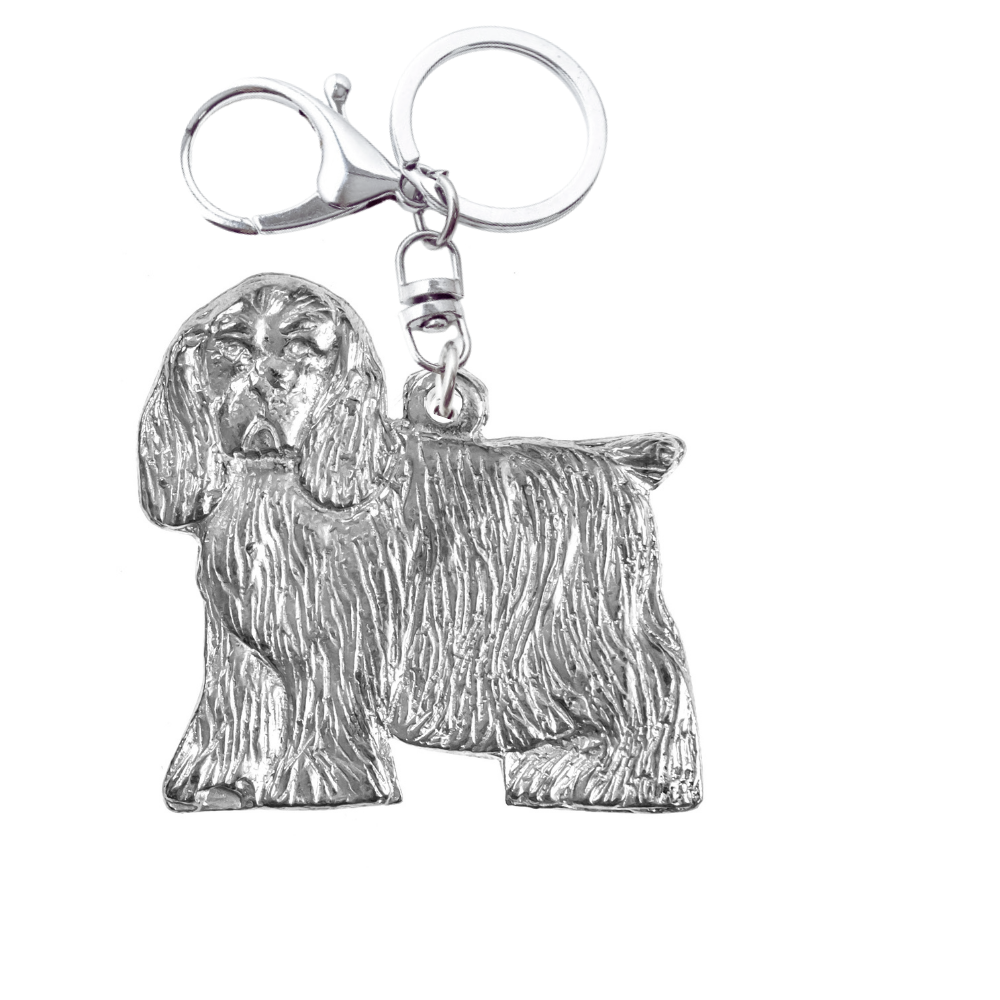 Silver Pewter Metal Cocker Spaniel Key Chain Top Gift Ideas - House of Morgan Pewter