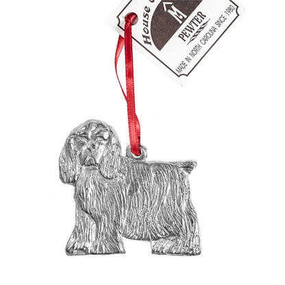 Silver Pewter Metal Cocker Spaniel Ornament Top Gift Ideas - House of Morgan Pewter