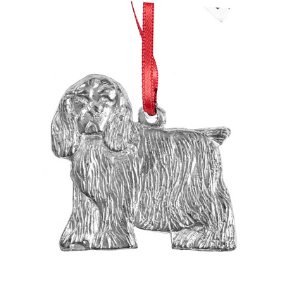 Silver Pewter Metal Cocker Spaniel Ornament Top Gift Ideas - House of Morgan Pewter