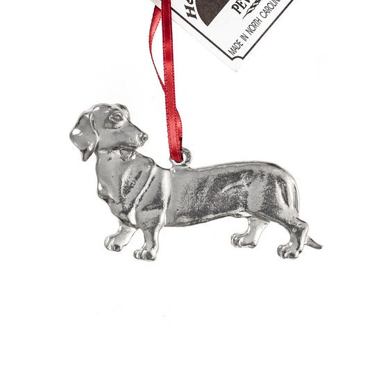 Silver Pewter Metal Dachshund Ornament Top Gift Ideas - House of Morgan Pewter