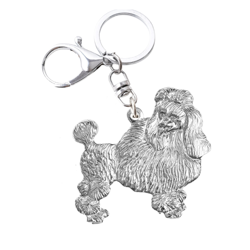 Silver Pewter Metal Poodle Key Chain Top Gift Ideas - House of Morgan Pewter