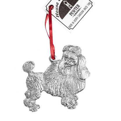 Silver Pewter Metal Poodle Ornament Top Gift Ideas - House of Morgan Pewter