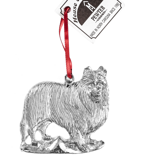 Silver Pewter Metal Collie Ornament Top Gift Ideas - House of Morgan Pewter